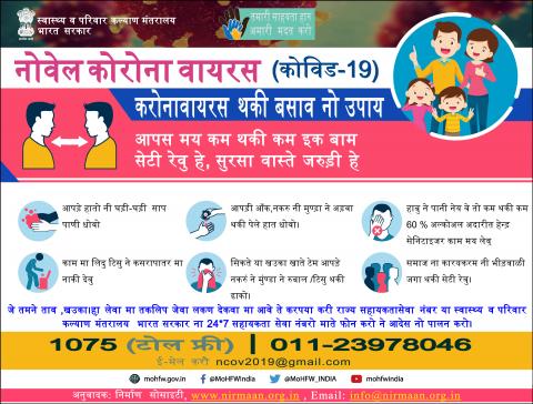 करोनावायरस थकी बसाव नो उपाय